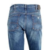Herren-Jeans von Emporio Armani J21, Regular Fit, in Blau mit W34/L34, detailreiche Denim-Optik