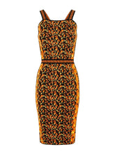 Versace Kleid Blumenmuster Orange Schwarz — ghost