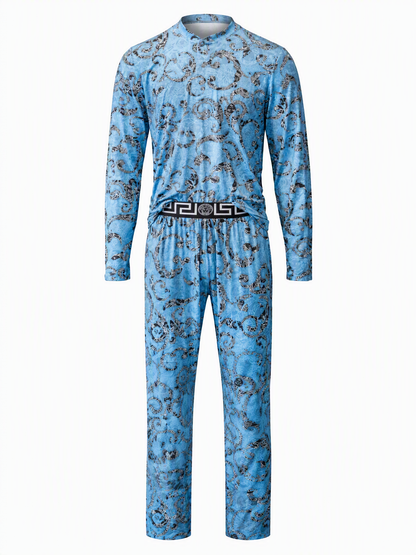 Versace Pyjama Hellblau Barock-Muster - Studio