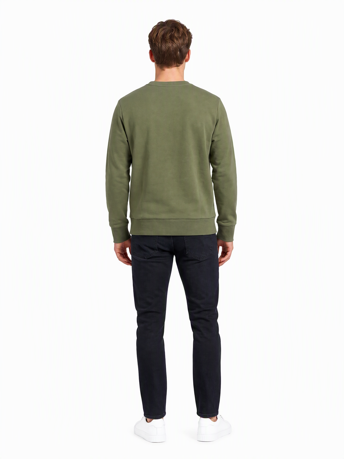 Calvin Klein Jeans Herren Sweatshirt Oliv - Logo (J303661-366) — on model