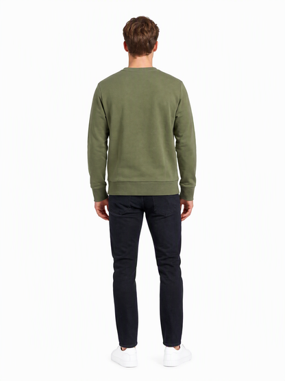 Calvin Klein Jeans Herren Sweatshirt Oliv - Logo (J303661-366) — on model