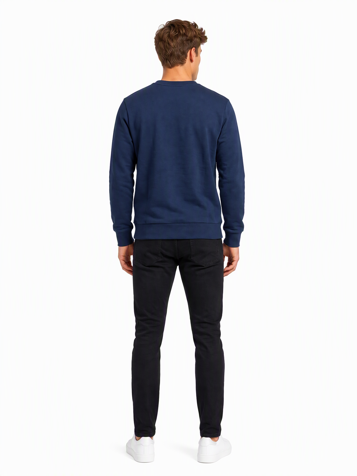 Calvin Klein Jeans Sweatshirt Marineblau — on model