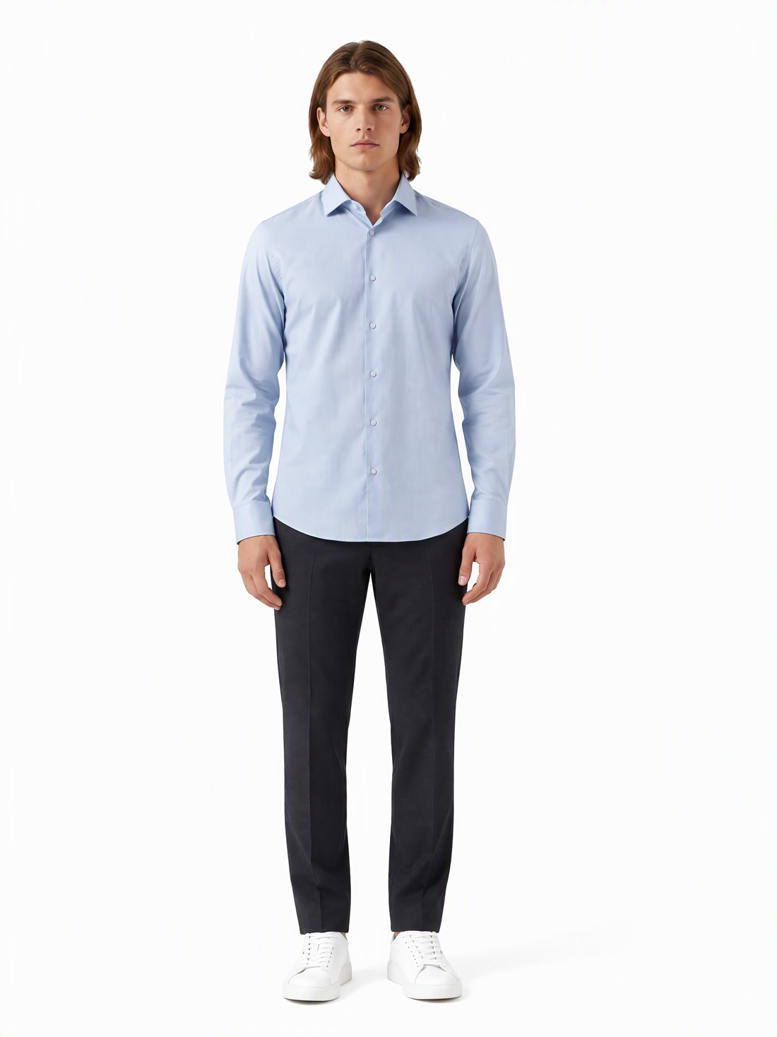 Emporio Armani Herrenhemd Hellblau — on model