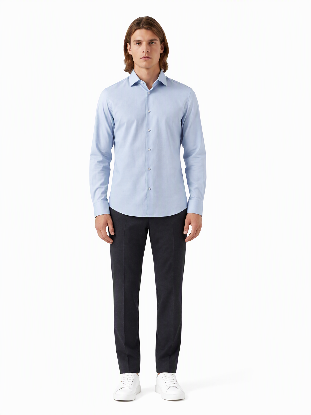 Emporio Armani Herrenhemd Hellblau — on model