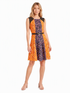 Versace Blütenprint Kleid Orange Schwarz — on model