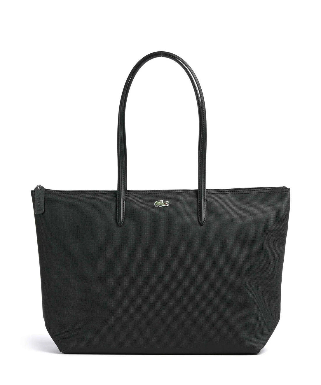Schwarze Damen Shopper Tasche von Lacoste L.12.12 Concept aus Kunststoff, stilvoll und praktisch für den Alltag.