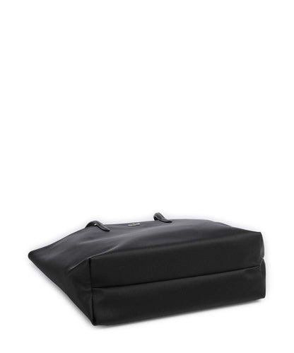 Schwarze Damen-Lacoste L.12.12 Concept Shopper aus Kunststoff, modische Damentasche mit Lacoste-Logo.