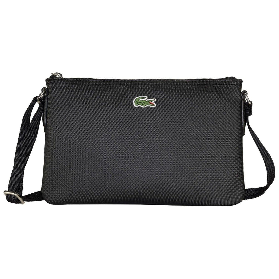 Schwarze Damen-Umhängetasche Lacoste L.12.12 Concept, 27 cm, modisches Accessoire, mit Markenlogo, aus hochwertigem Material