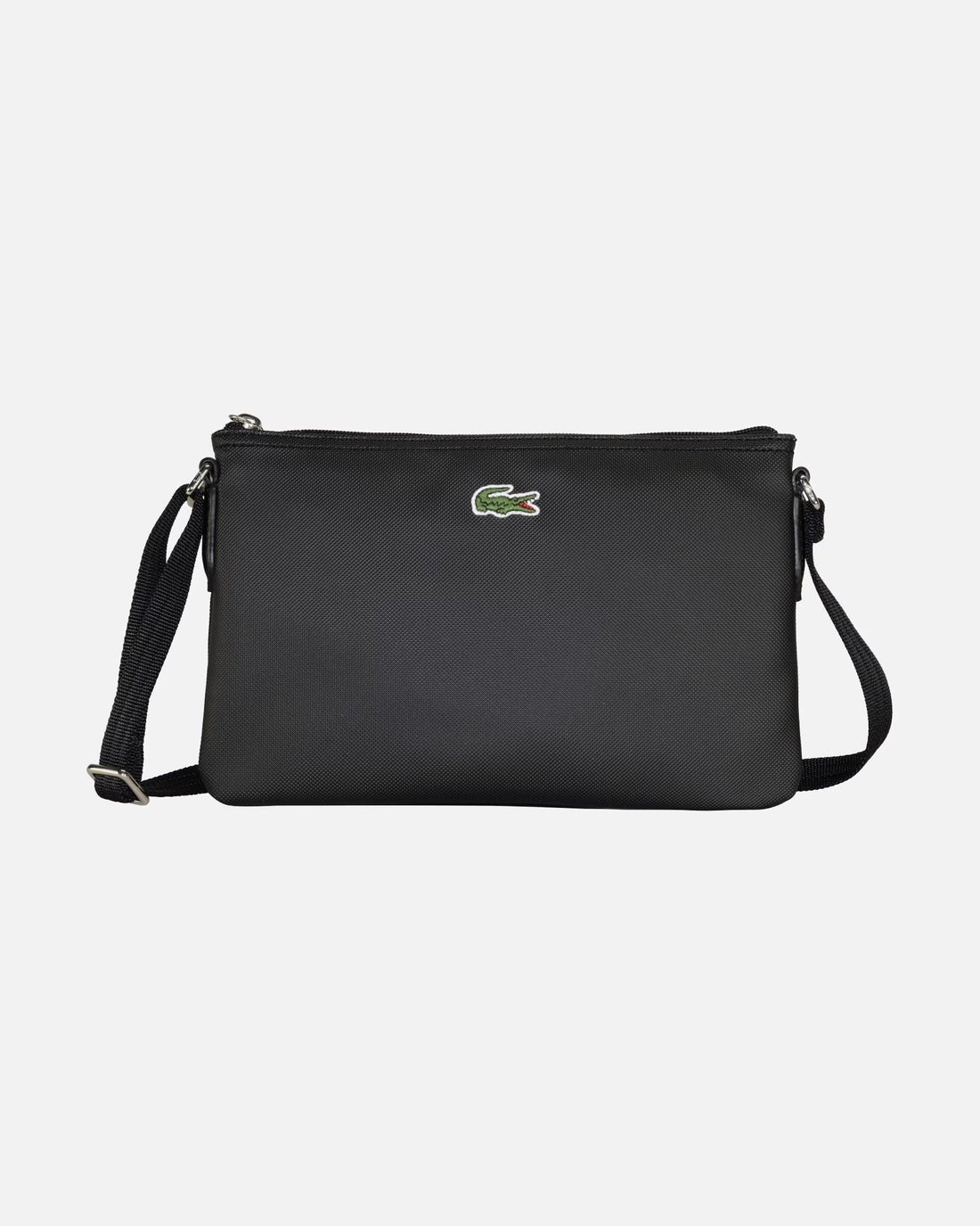 Schwarze Lacoste L.12.12 Concept Damentasche, 27cm, Umhängetasche aus Leder mit stilvollem Design