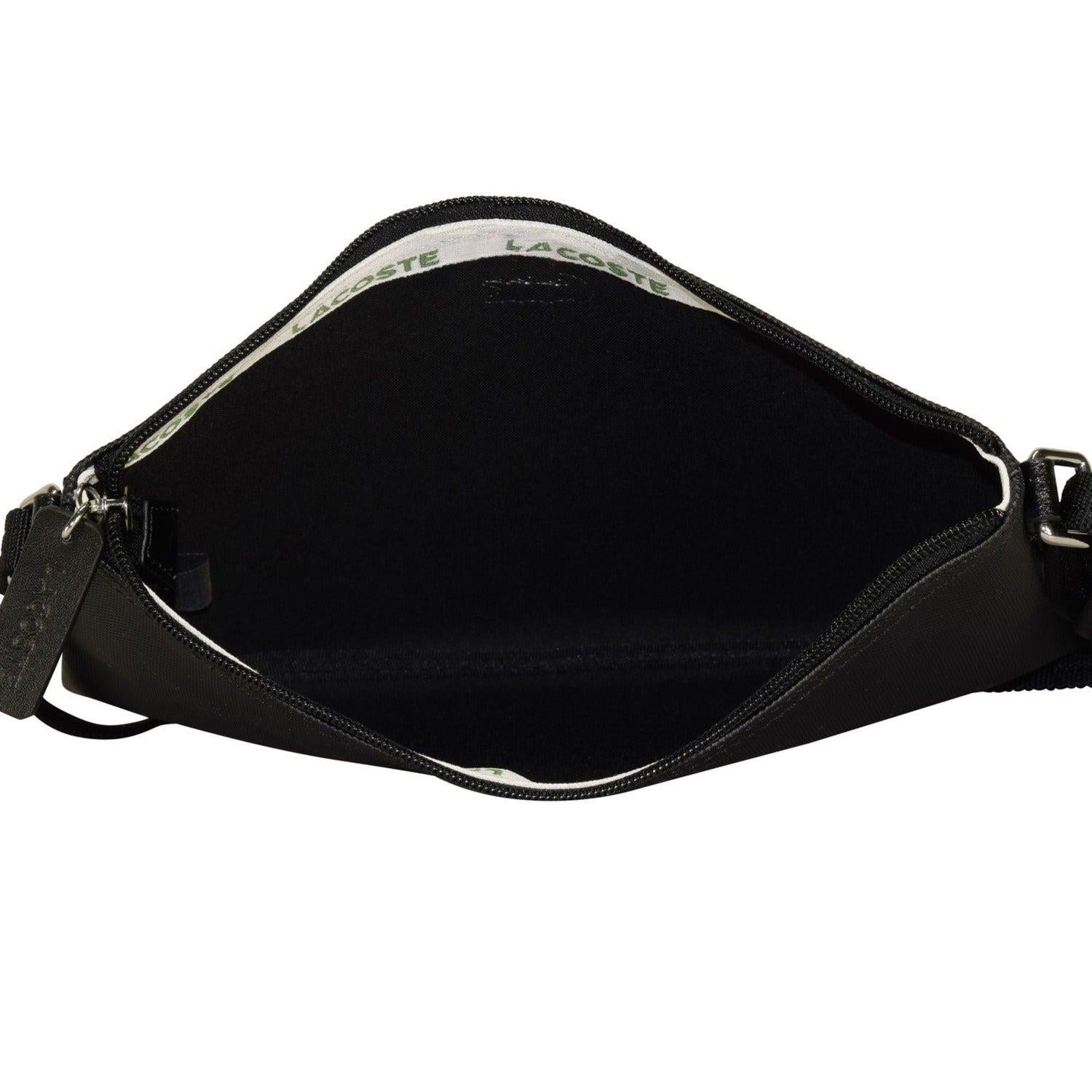 Schwarze Lacoste L.12.12 Concept Damen-Umhängetasche, 27 cm, elegantes Design, strapazierfähiges Material