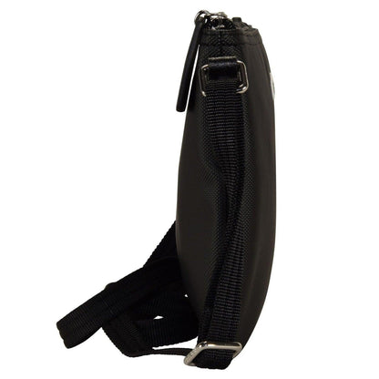 Schwarze Lacoste L.12.12 Concept Damentasche, 27cm Umhängetasche aus Leder, stilvoll und praktisch für Damen.