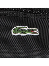 Schwarze Lacoste Damentasche Shopping Bag, L-Format, weiches Material, mit Logo-Print und Tragegriffen.