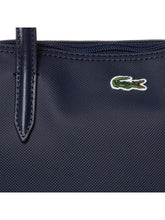 Lacoste Damen Shopping Bag, kleine dunkelblaue Damentasche aus Stoff mit LACOSTE Logo, praktische Einkaufstasche