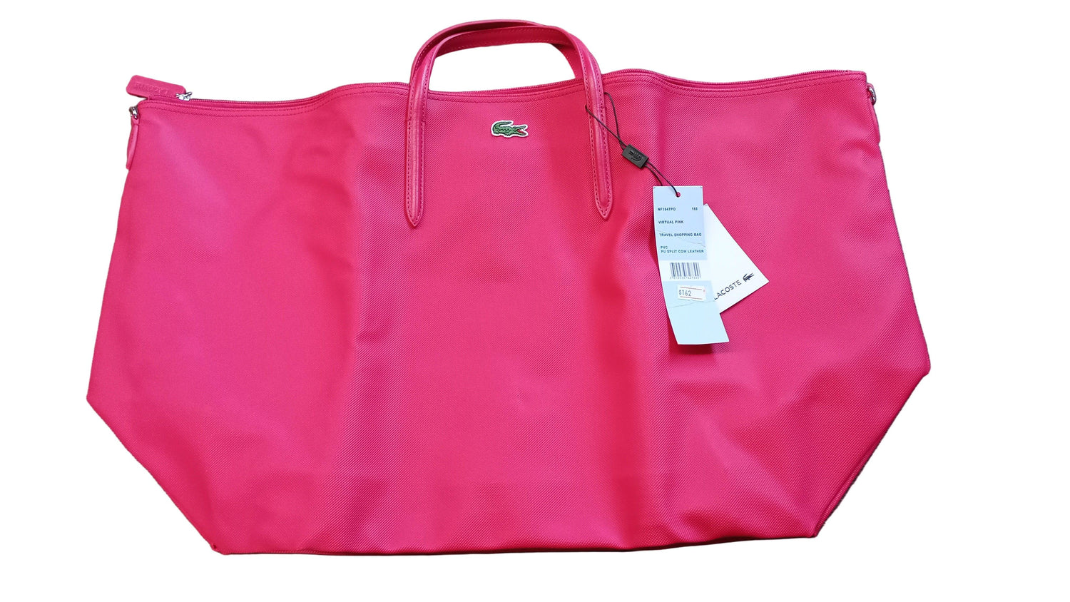Lacoste Damen Shopping Bag Travel, pink, aus stabilem Material mit Doppelgriffen und Logo-Print, vielseitige Damentasche