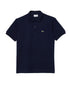 Schwarzes Lacoste L.12.12 Original Poloshirt für Herren, Classic Fit, mit grüner Krokodil-Branding, auf weißem Hintergrund.