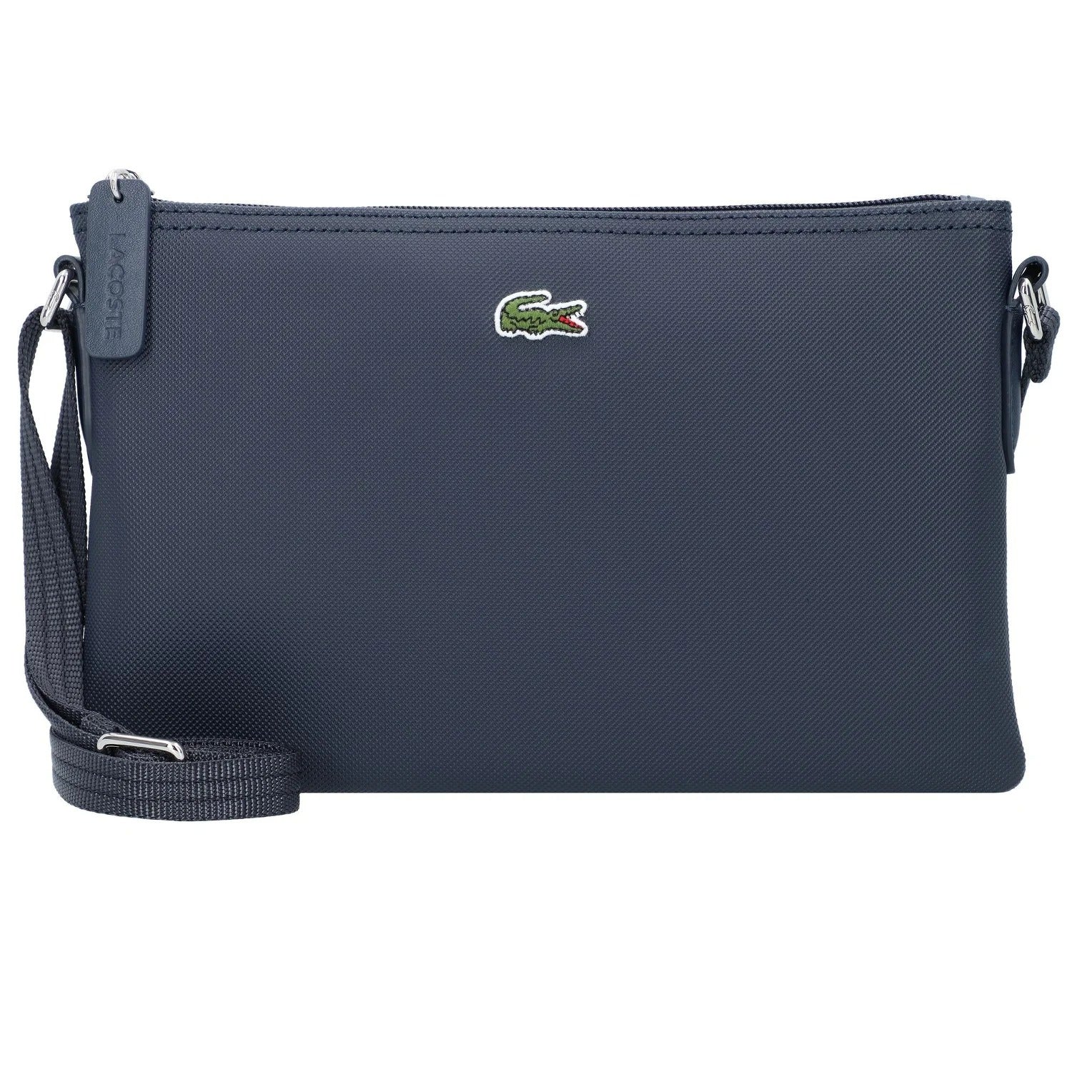 Schwarze Lacoste L.12.12 Concept Damen-Umhängetasche, 27 cm, aus Leder, mit stilvollem Design.
