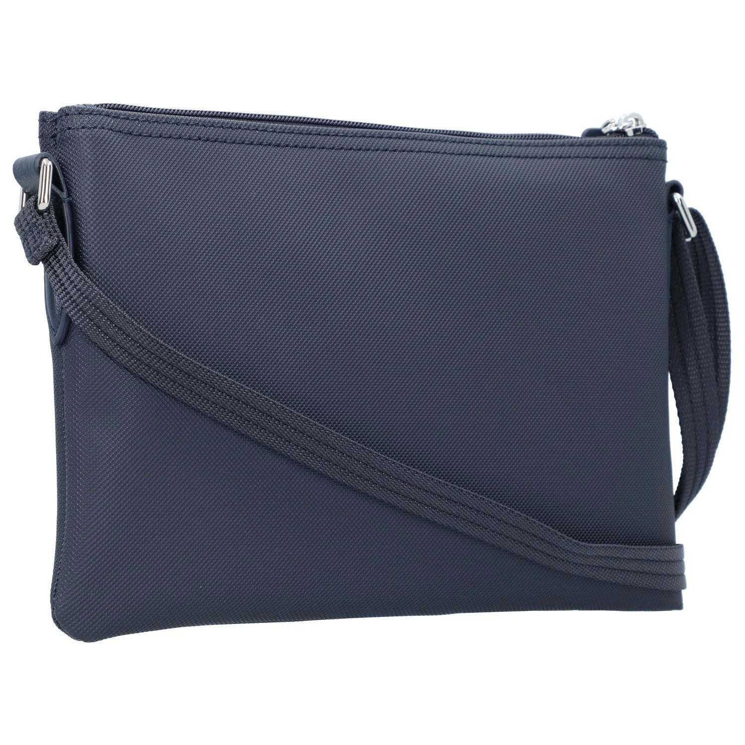 Schwarze Lacoste L.12.12 Concept Damen-Umhängetasche aus Leder, 27 cm, elegante Modeaccessoire