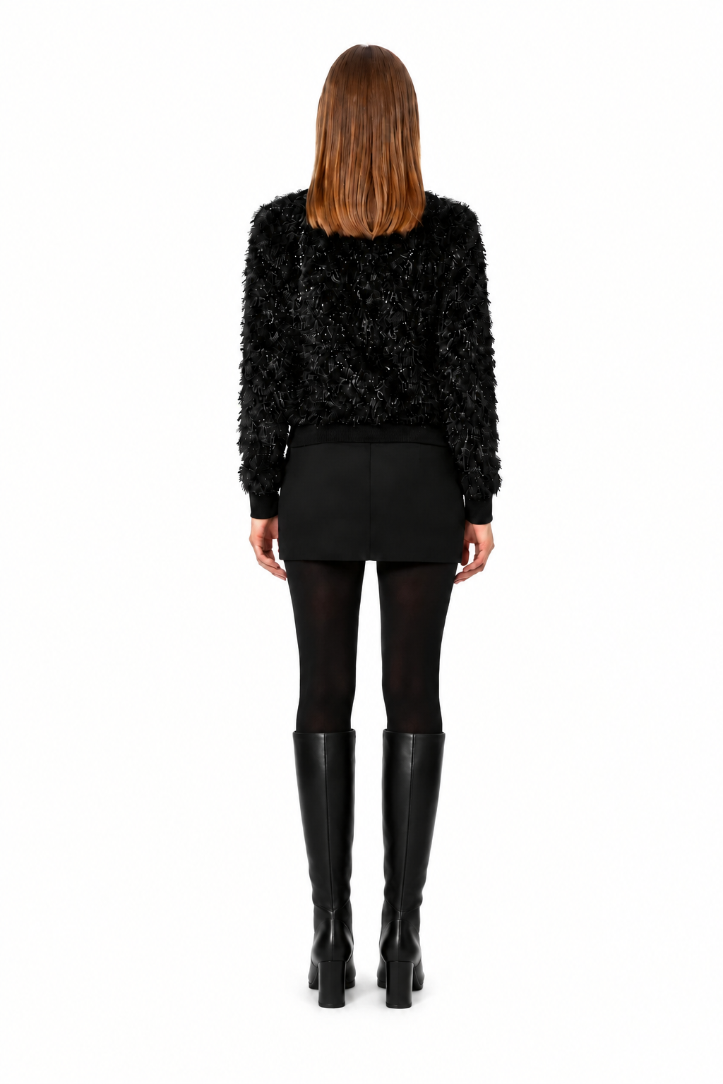 Emporio Armani Jacquard Jacke Schwarz — on model