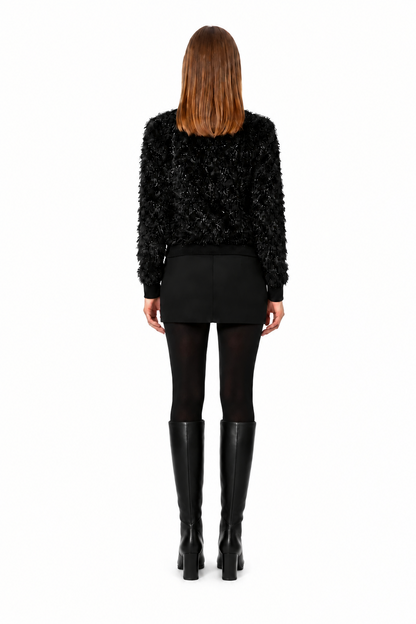 Emporio Armani Jacquard Jacke Schwarz — on model