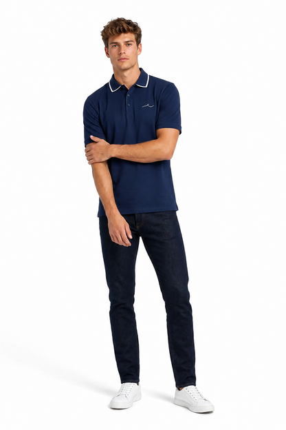 Paul &amp; Shark Poloshirt Marineblau — on model