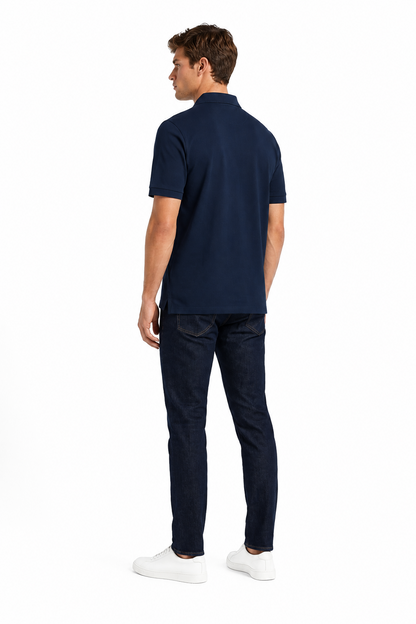 Paul &amp; Shark Poloshirt Marineblau (E18P1235 013) — on model