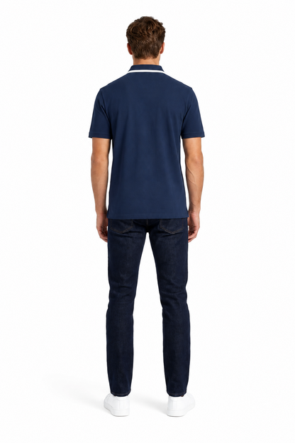 Paul &amp; Shark Poloshirt Marineblau — on model