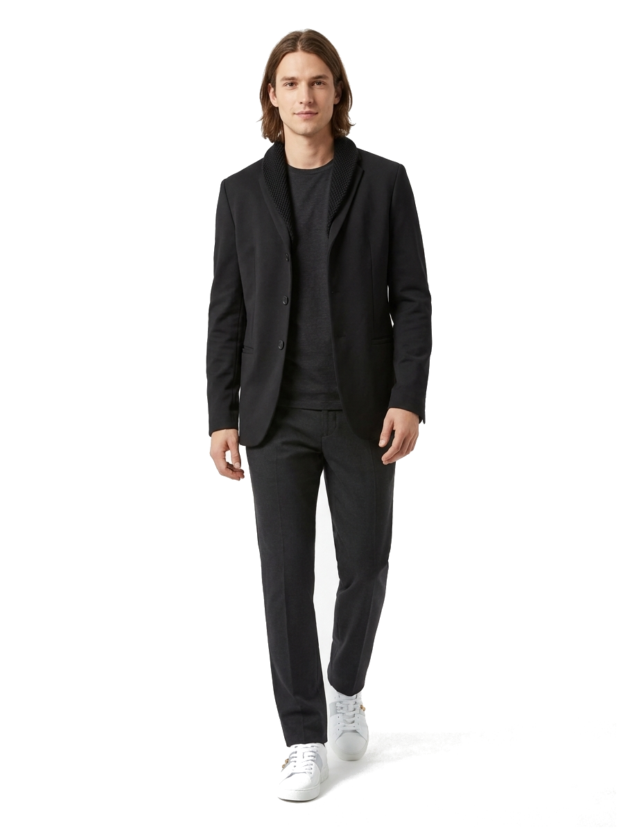Emporio Armani Blazer Herren Schwarz — on model