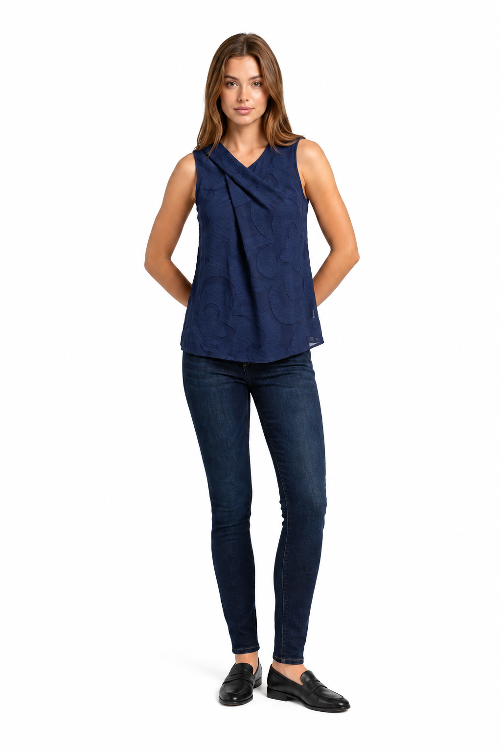 Top sin mangas Emporio Armani azul marino