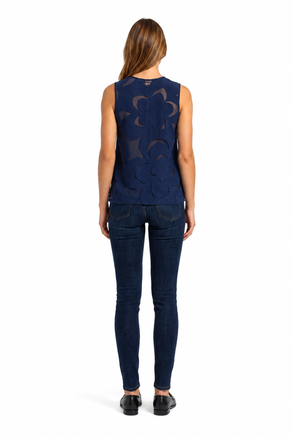 Top sin mangas Emporio Armani azul marino