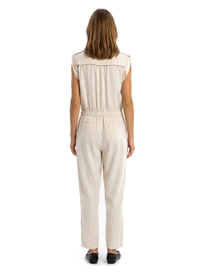 Armani Jeans Jumpsuit Creme — on model