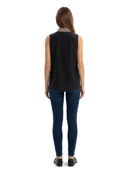 Emporio Armani R2K51T R9802 010 R1 Ärmellose Bluse Mehrfarbig — on model