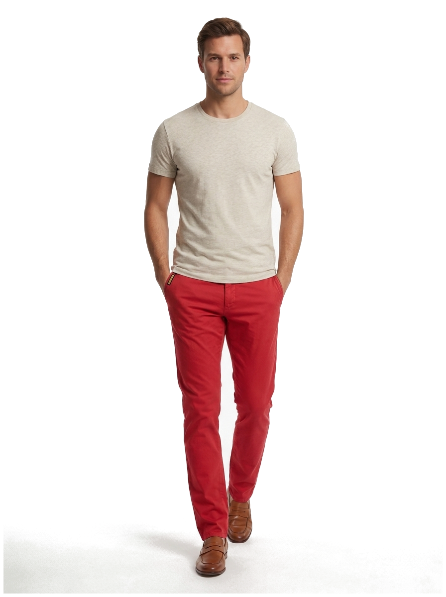 Armani Jeans Herrenhose Rot — on model