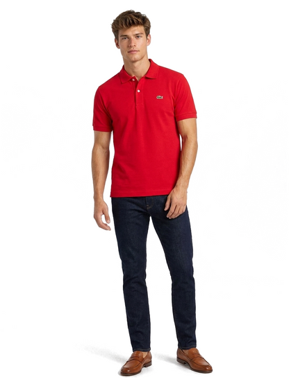 Lacoste L.12.12 Poloshirt Herren Rot — on model