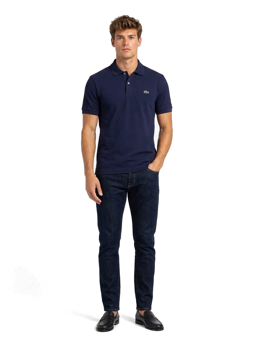 Lacoste L.12.12 Original Poloshirt Herren Classic Fit Marineblau — on model