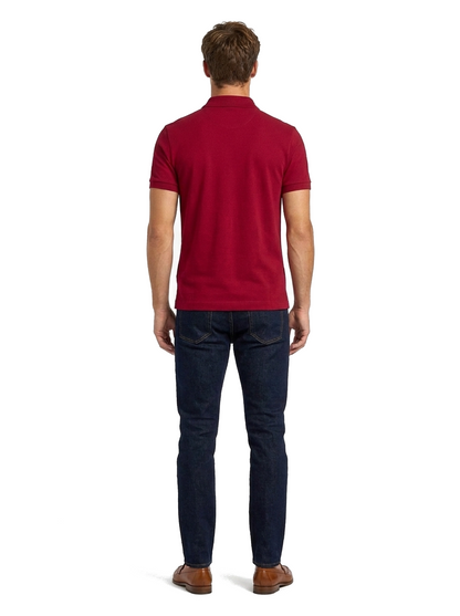Lacoste L.12.12 Poloshirt Herren Bordeaux — on model