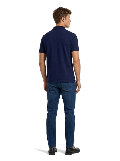 Lacoste Poloshirt Herren Slim Fit Marineblau — on model
