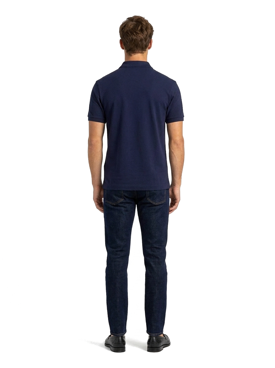 Lacoste L.12.12 Original Poloshirt Herren Classic Fit Marineblau — on model
