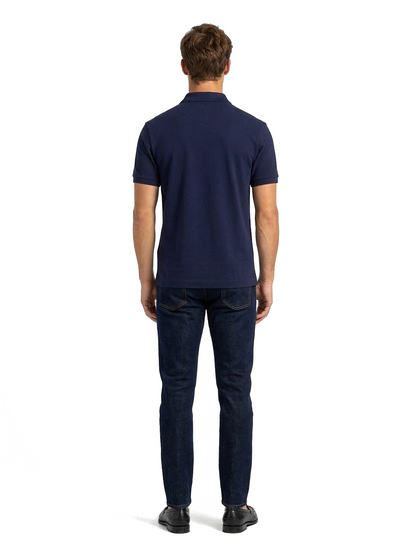 Lacoste L.12.12 Original Poloshirt Herren Classic Fit Marineblau — on model