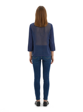 Armani Jeans Bluse Damen Marineblau — on model