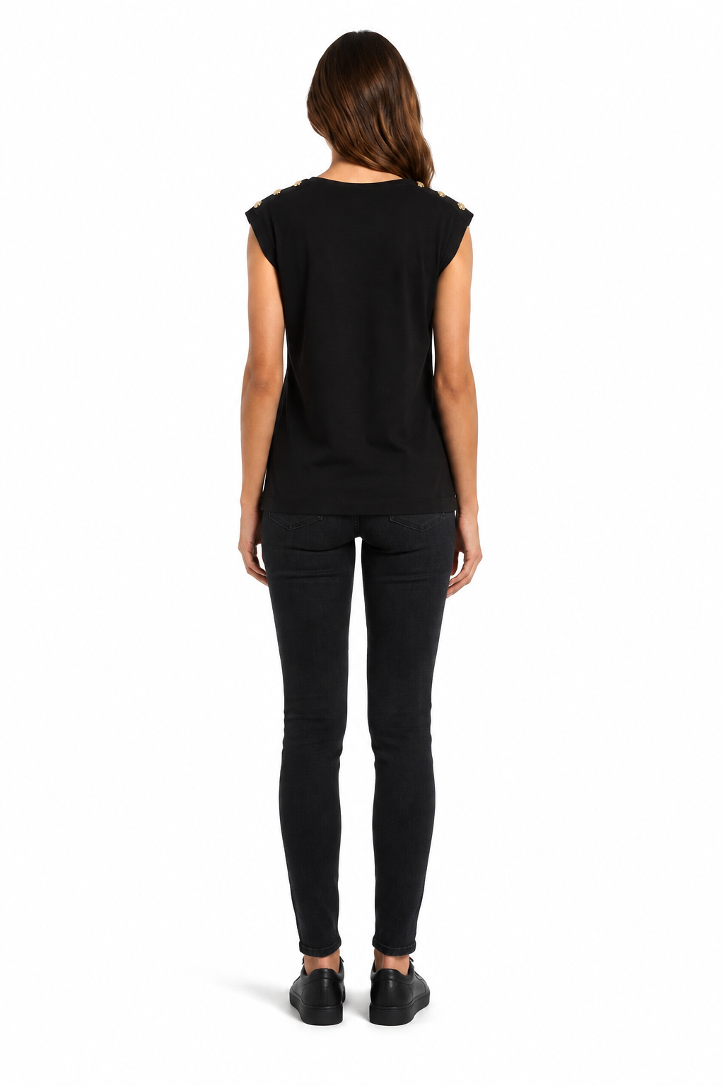 Versace Tanktop Damen Baumwolle mit Logo-Print Schwarz