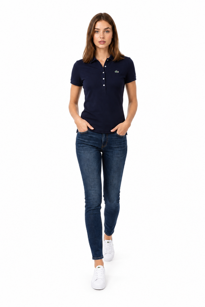 Lacoste Poloshirt Damen Kurzarm Marineblau