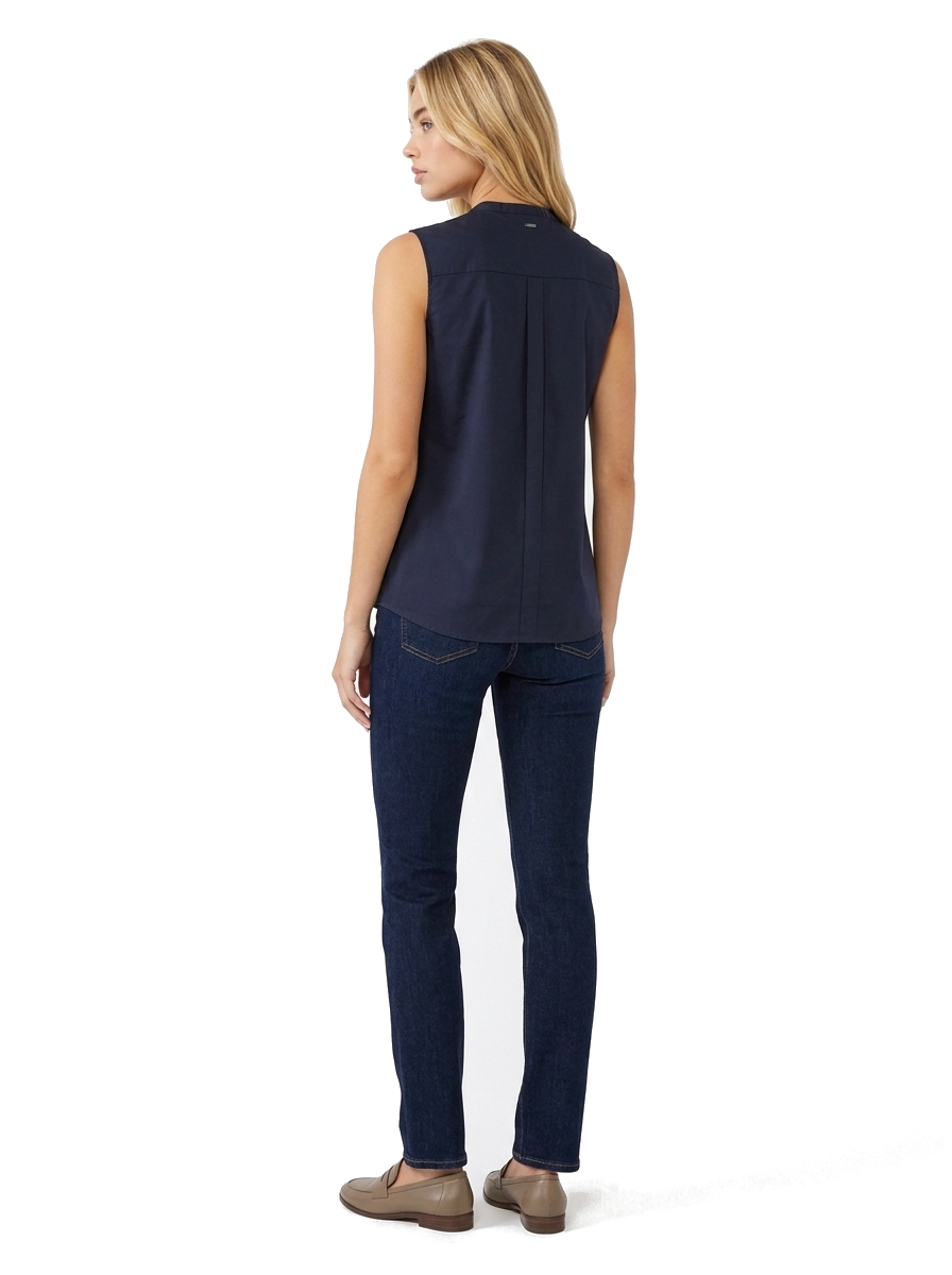 Armani Jeans Bluse Navy Blau — on model