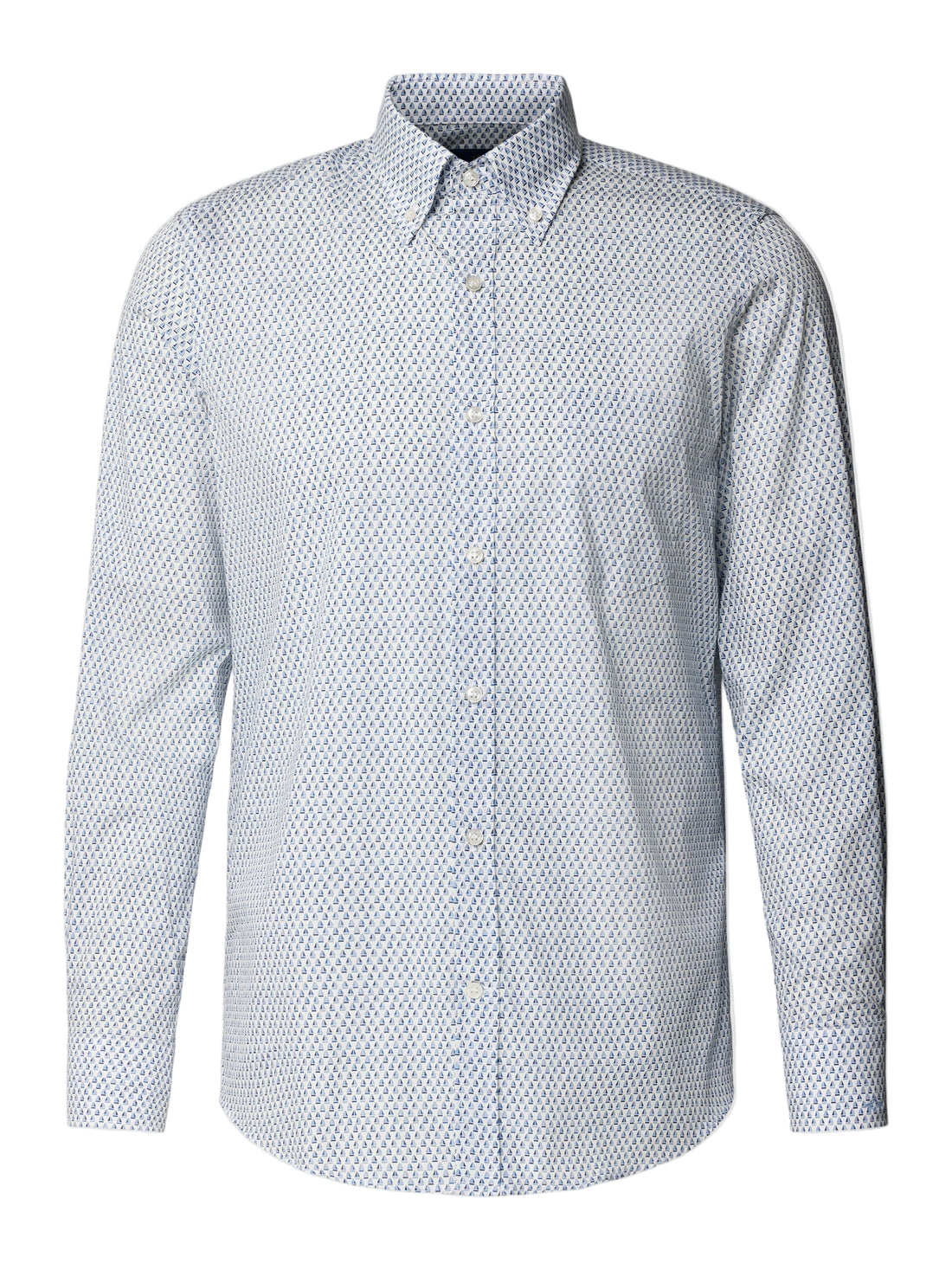 Herrenhemd von Paul &amp; Shark aus Baumwolle mit blau-weißem Print, weiches Material, eleganter Schnitt, große Größe 40