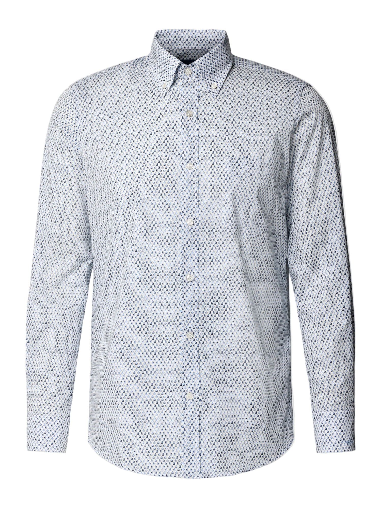 Herrenhemd von Paul &amp; Shark aus Baumwolle mit blau-weißem Print, weiches Material, eleganter Schnitt, große Größe 40
