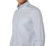 Herrenhemd von Paul & Shark aus Baumwolle mit weiß-blauem Print, langärmlig und stilvoll für den Alltag.