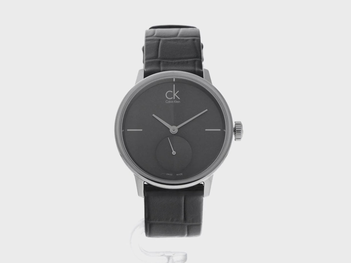 Montre pour femme Calvin Klein Accent Argent Noir Swiss Made (K2Y231C3)