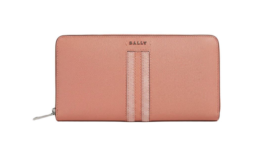 Bally Salen Damen-Garnet-Geldbörse mit Reißverschluss aus Kalbsleder – 6222443