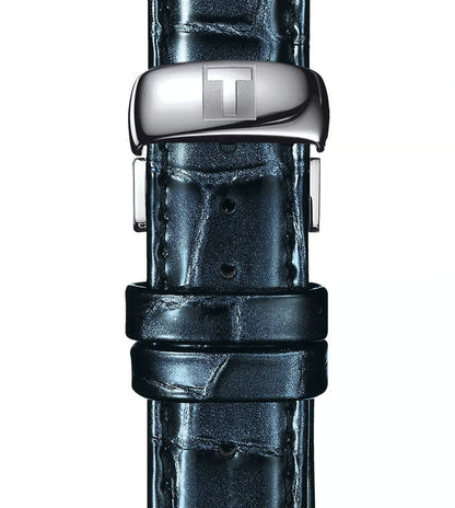 Tissot Couturier Automatic Lady 32mm Damenuhr mit Edelstahlgehäuse und Lederarmband, elegante Automatikuhr.
