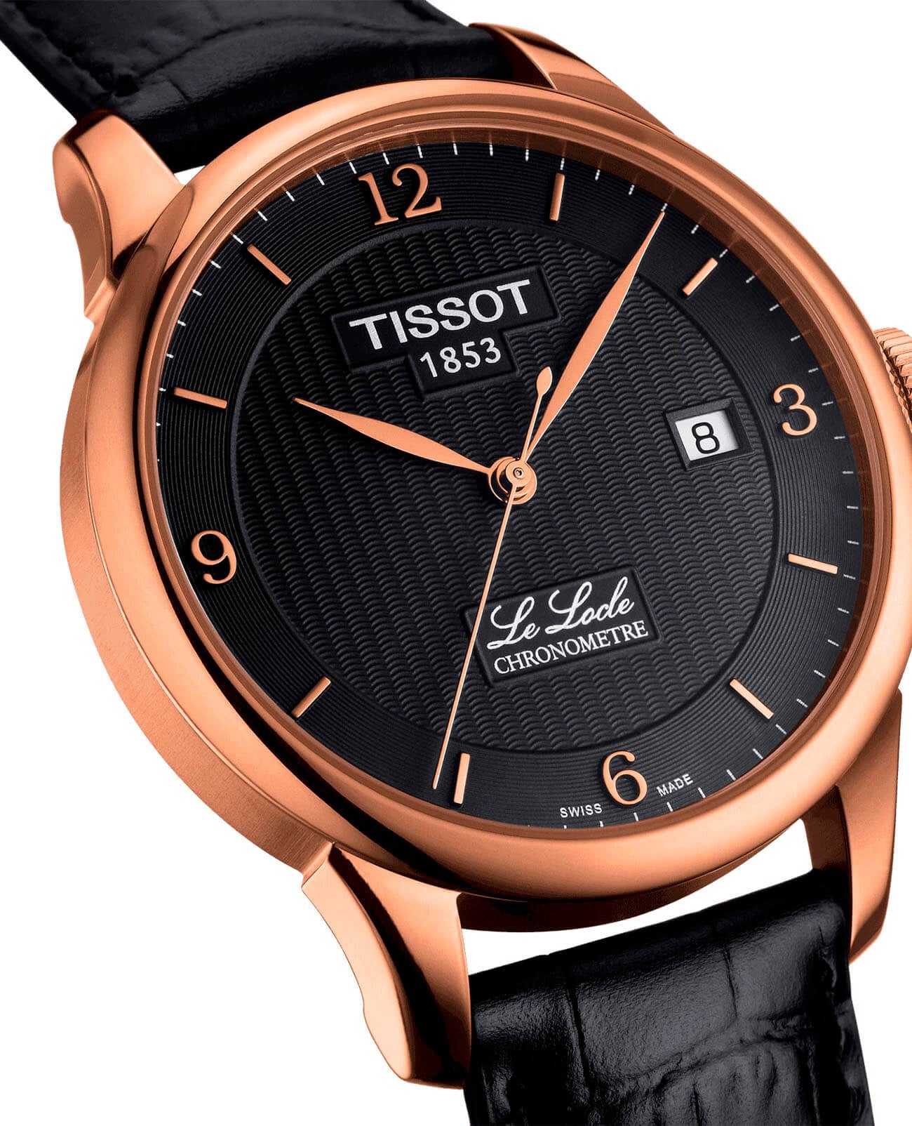Tissot Le Locle Automatic 39mm Automatikuhr mit Edelstahlgehäuse und schwarzem Zifferblatt, elegante Herrenuhr.