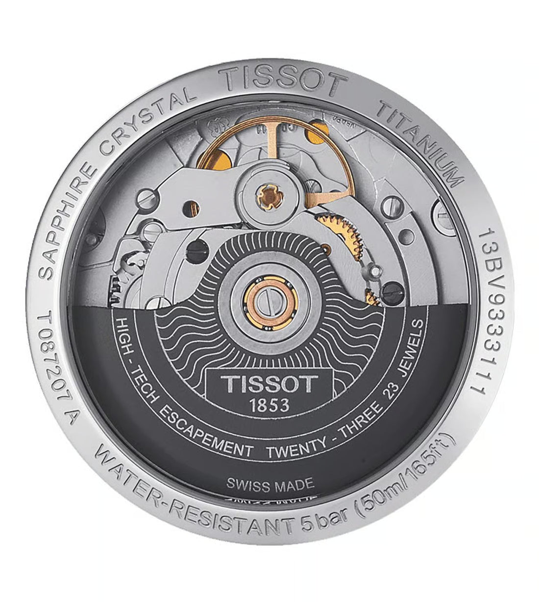 Tissot T-Classic Titanium Automatikuhr, 40mm, Edelstahlgehäuse, schwarzes Zifferblatt, elegante Herrenuhr